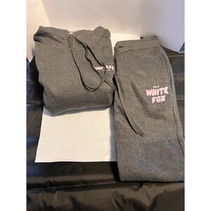White Fox Made in China Fake Gray and Purple Small Jogger Hoodie and Pants NEW